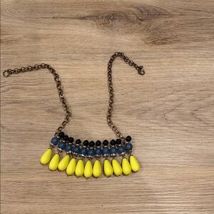 J. Crew Vibrant Yellow and Blue Necklace